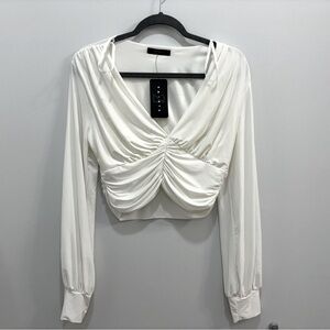 White Cropped blouse